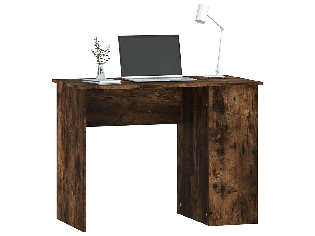 Escritorio de madera contrachapada roble ahumado 100x55x75 cm ES983798