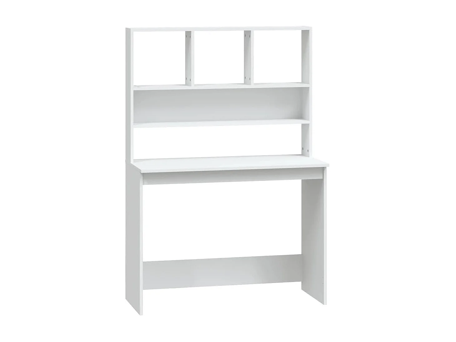 Bureau avec étagères Blanc 102x45x148 cm Bois d'ingénierie WVGQ3245