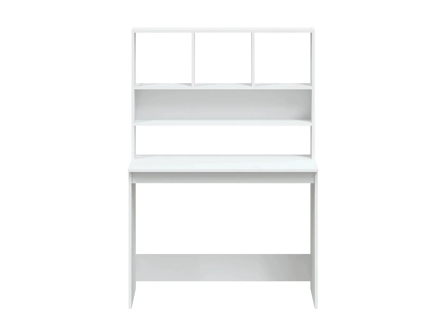 Bureau avec étagères Blanc 102x45x148 cm Bois d'ingénierie WVGQ3245