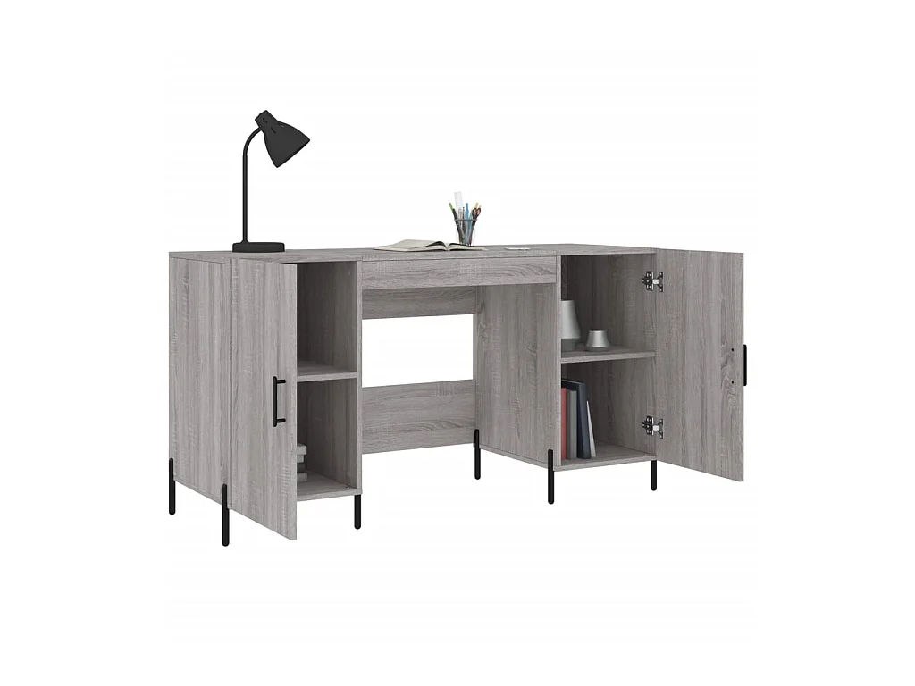 Bureau sonoma gris 140x50x75 cm bois d'ingénierie WVGQ3876