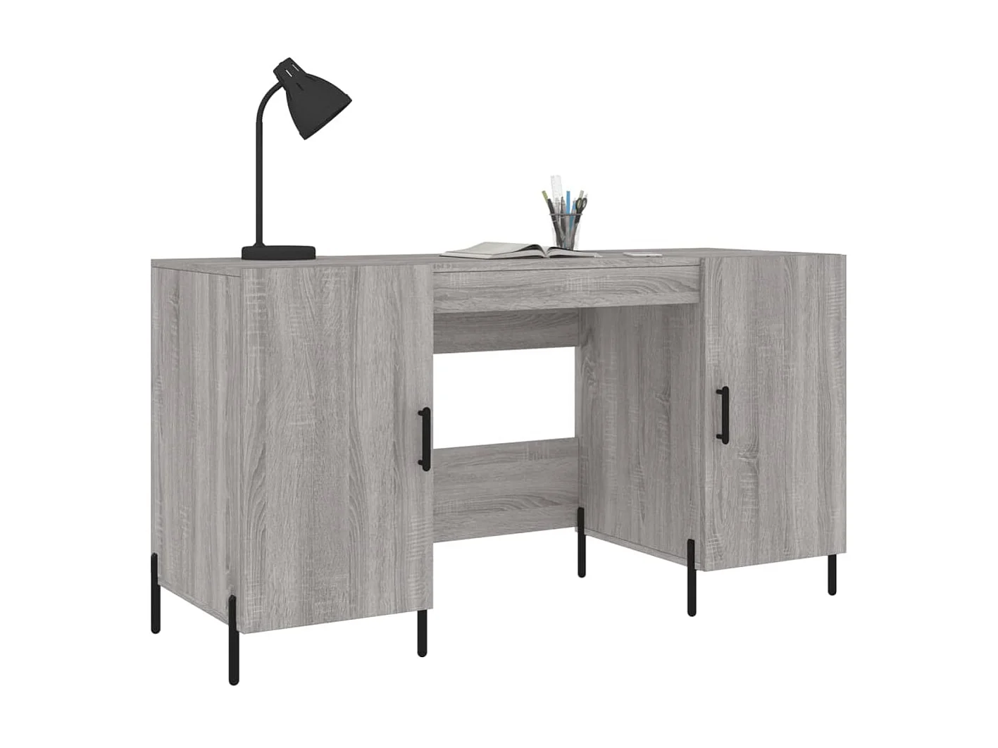 Escritorio madera de ingeniería gris Sonoma 140x50x75 cm ES108168