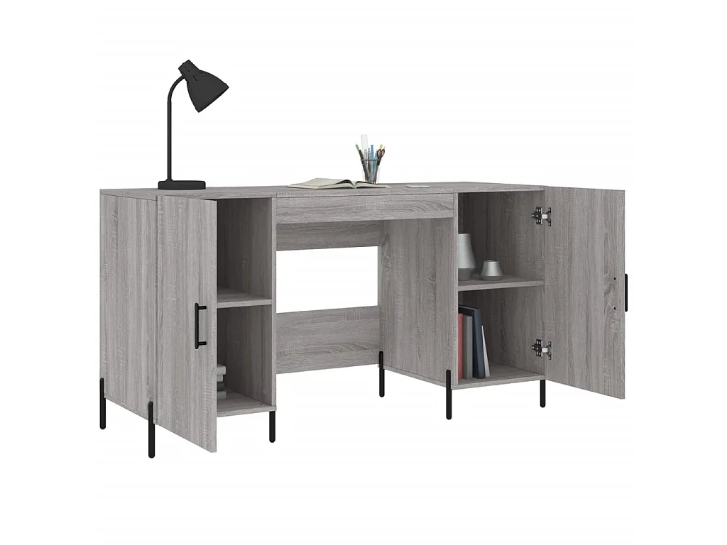 Bureau sonoma gris 140x50x75 cm bois d'ingénierie WVGQ3876