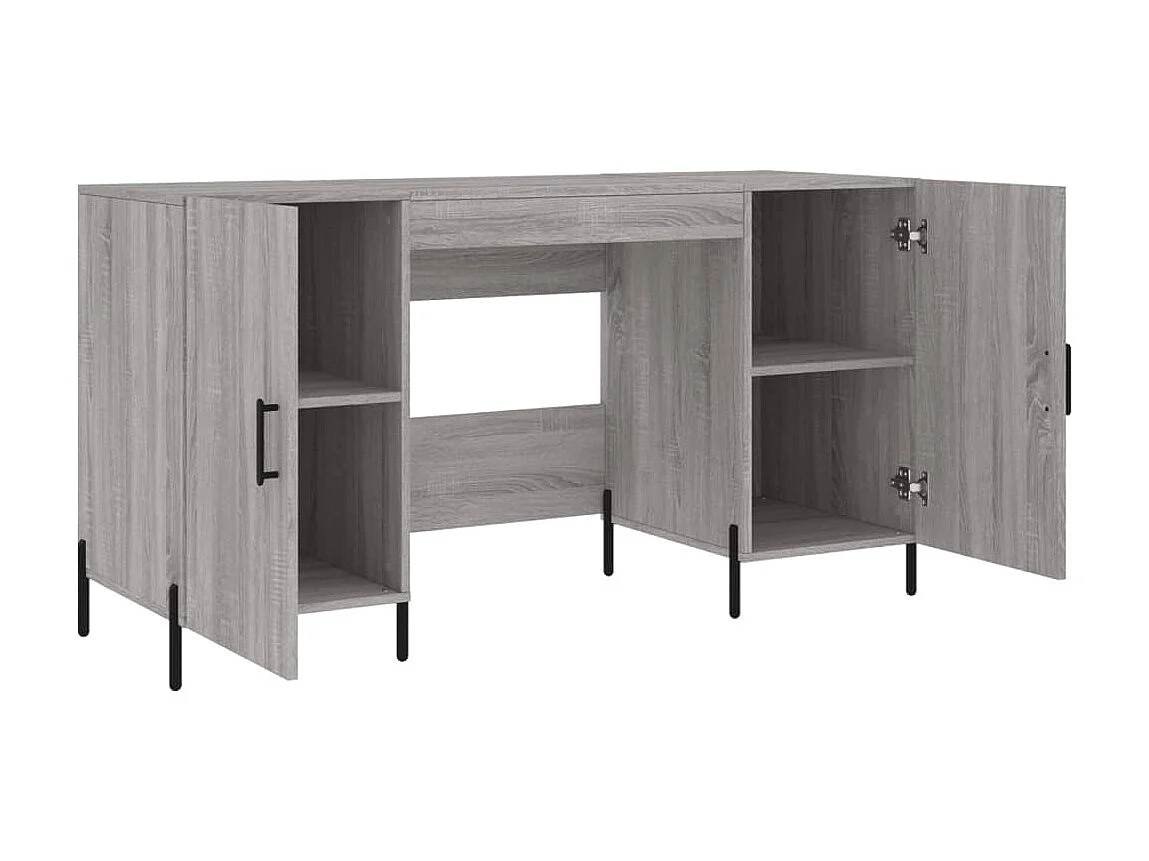 Bureau sonoma gris 140x50x75 cm bois d'ingénierie WVGQ3876
