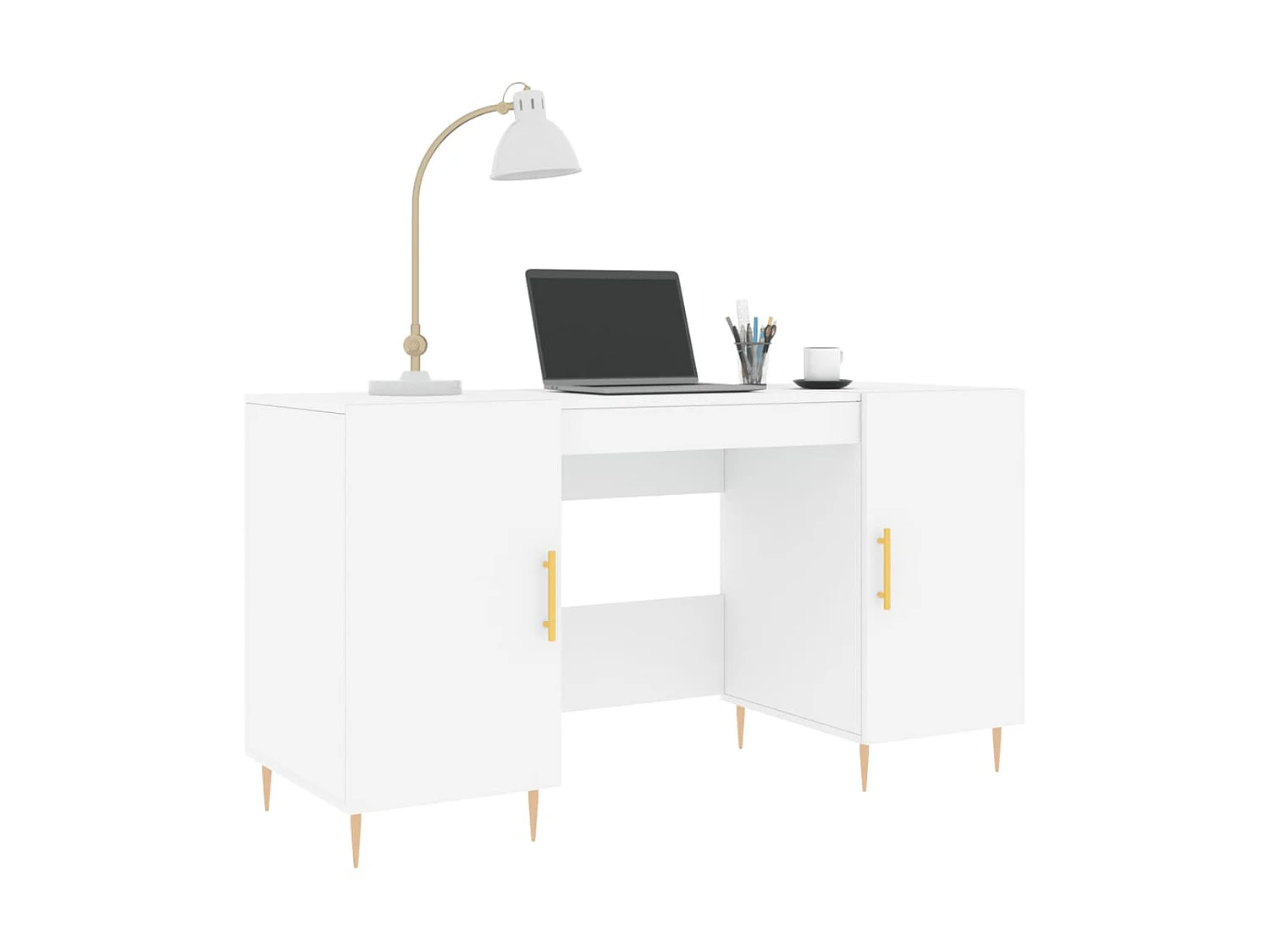 Bureau blanc 140x50x75 cm bois d'ingénierie WVGQ8114