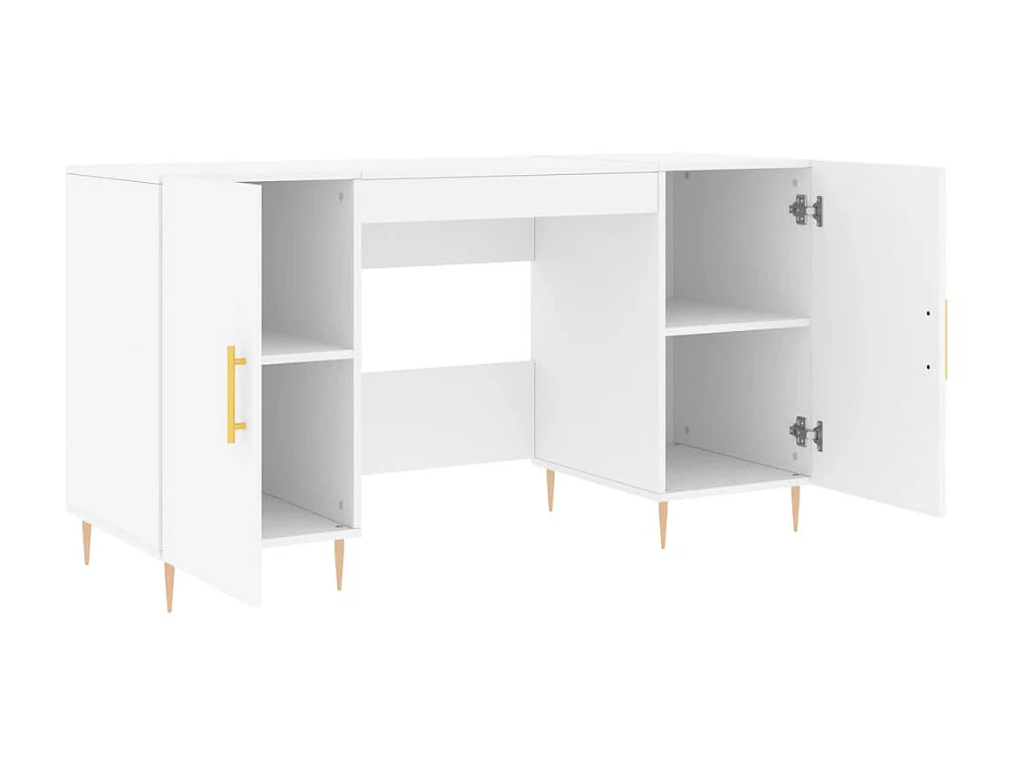 Bureau blanc 140x50x75 cm bois d'ingénierie WVGQ8114