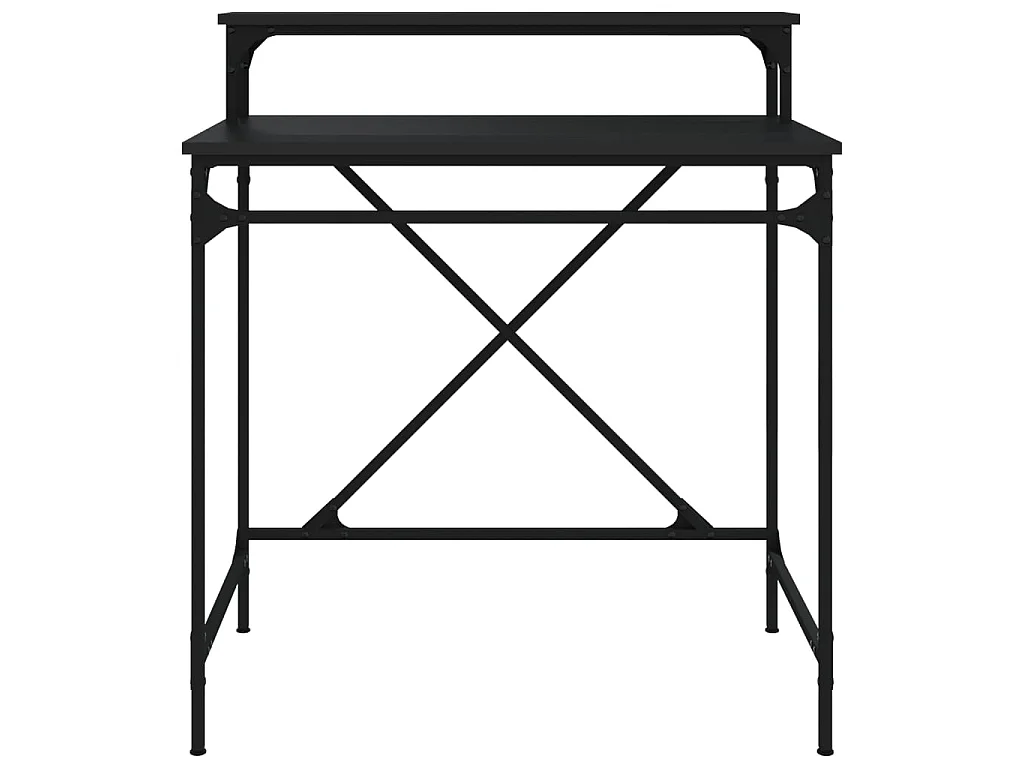 Bureau noir 80x50x90 cm bois d'ingénierie et fer WVGQ8451