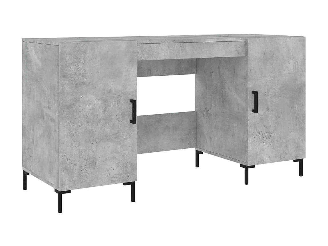 Bureau gris béton 140x50x75 cm bois d'ingénierie WVGQ7280
