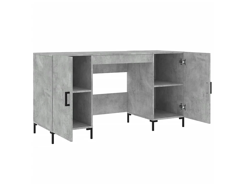 Bureau gris béton 140x50x75 cm bois d'ingénierie WVGQ7280