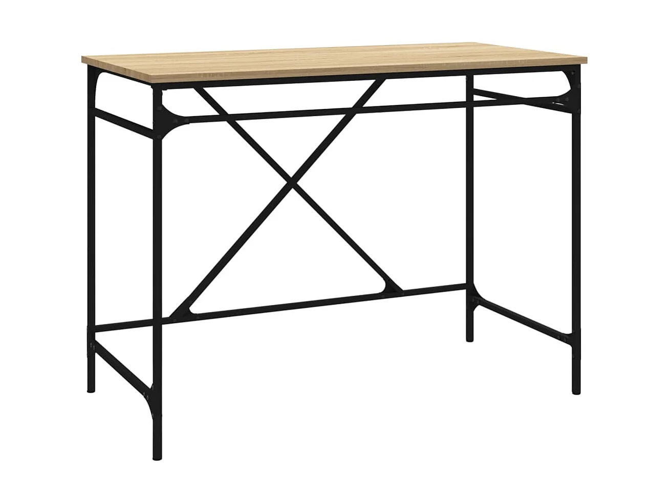 Bureau chêne sonoma 100x50x75 cm bois d'ingénierie et fer WVGQ7802