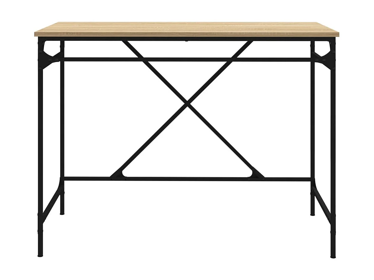 Bureau chêne sonoma 100x50x75 cm bois d'ingénierie et fer WVGQ7802