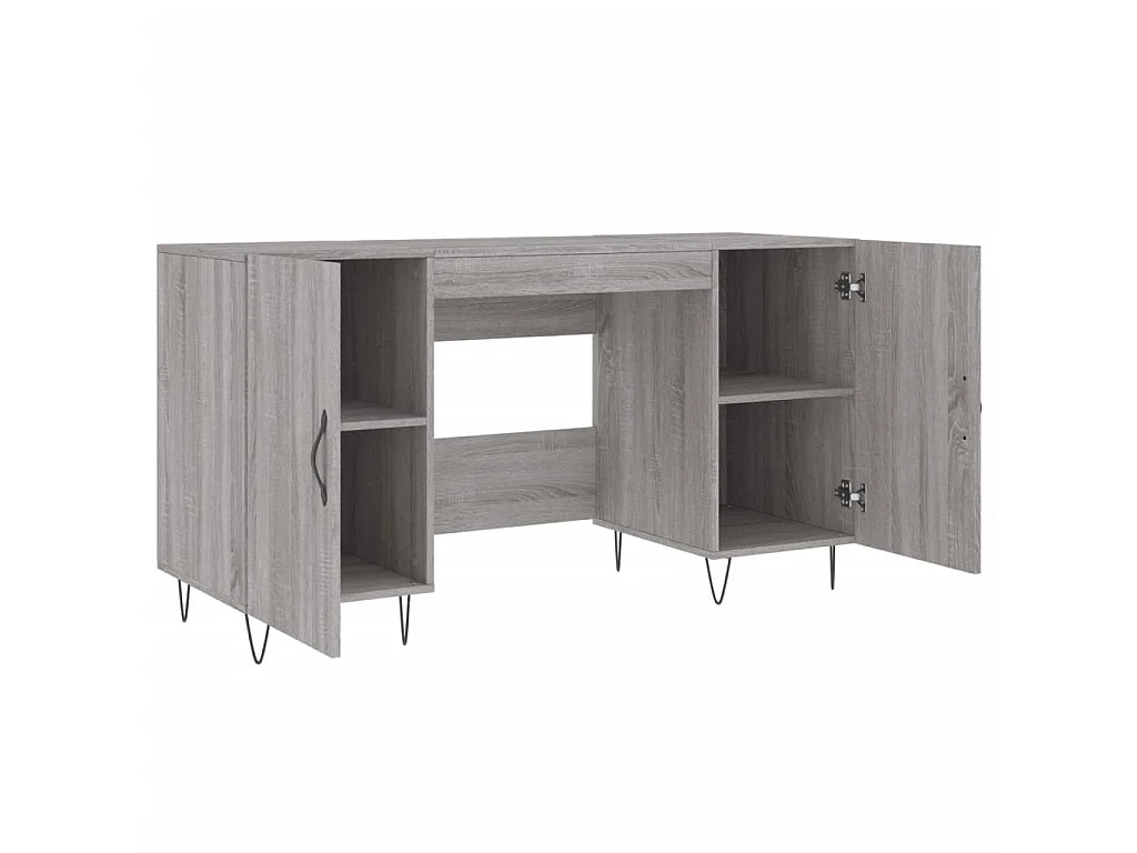 Bureau sonoma gris 140x50x75 cm bois d'ingénierie WVGQ1149