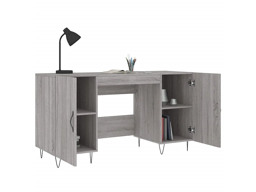 Bureau sonoma gris 140x50x75 cm bois d'ingénierie WVGQ1149