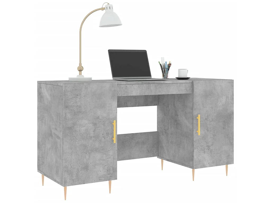 Bureau gris béton 140x50x75 cm bois d'ingénierie WVGQ8285