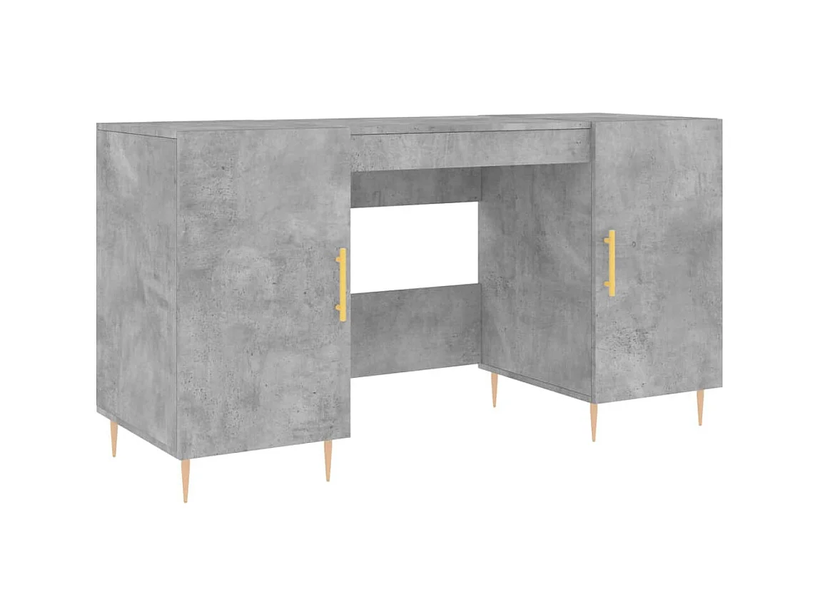 Bureau gris béton 140x50x75 cm bois d'ingénierie WVGQ8285
