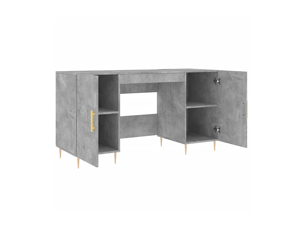 Bureau gris béton 140x50x75 cm bois d'ingénierie WVGQ8285