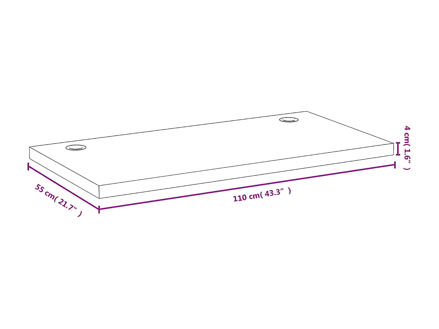 Bureau 110x55x4 cm bambou WVGQ8677