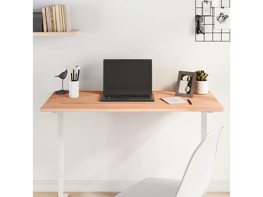 Bureau 100x50x1,5 cm bois massif de hêtre WVGQ8915