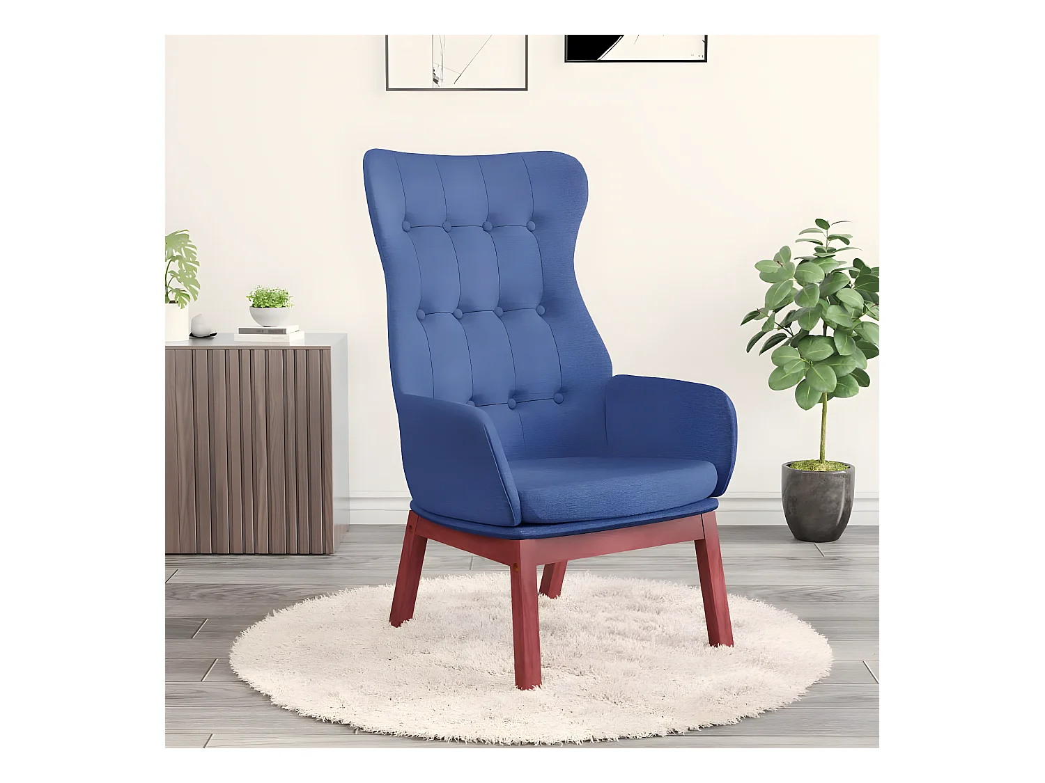 Chaise de relaxation Bleu Tissu SEF18032