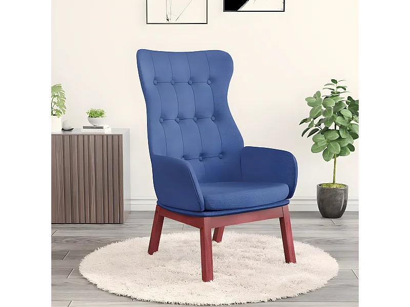 Chaise de relaxation Bleu Tissu SEF18032