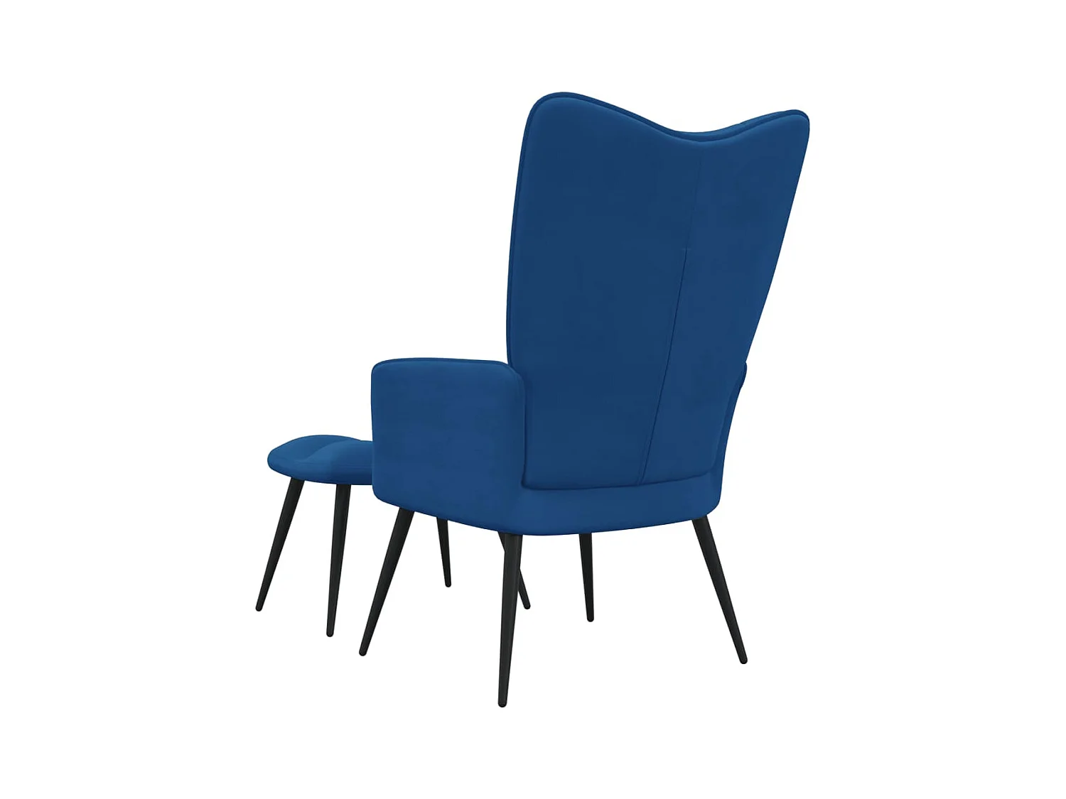 Relaxsessel | Fernsehsessel mit Hocker Blau Samt -gkd998908