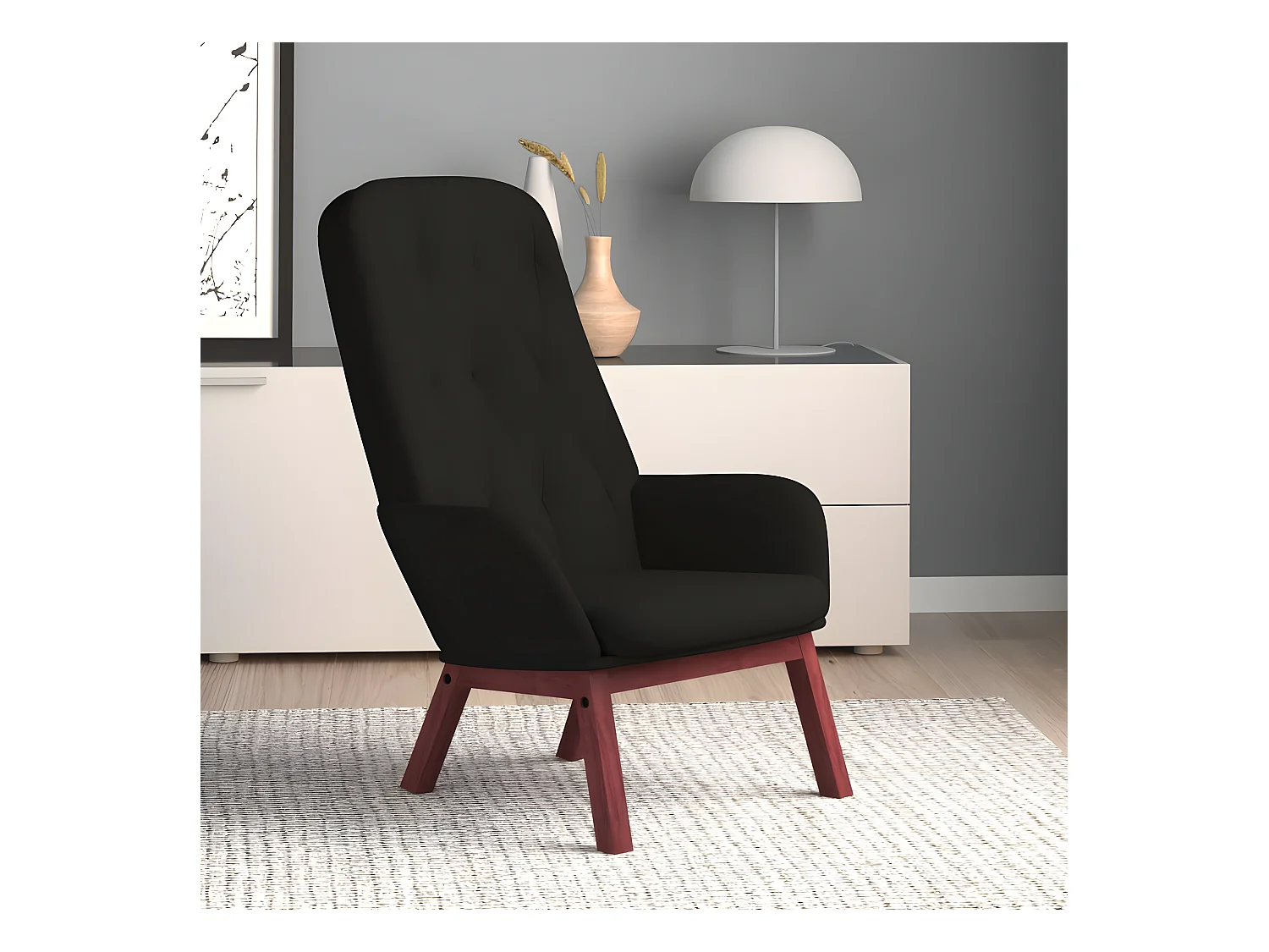 Chaise de relaxation Noir Velours SEF83048