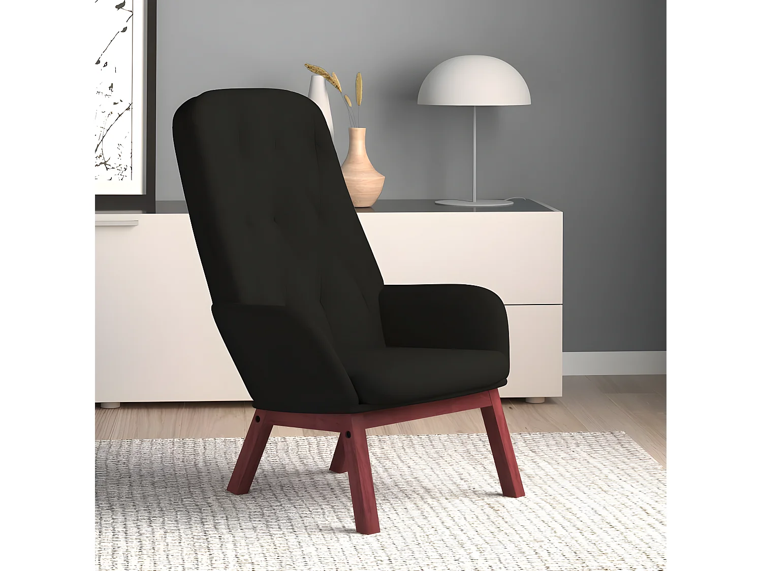 Chaise de relaxation Noir Velours SEF83048