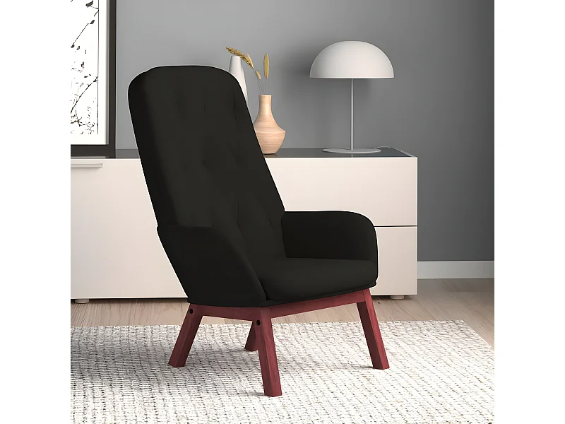 Chaise de relaxation Noir Velours SEF83048