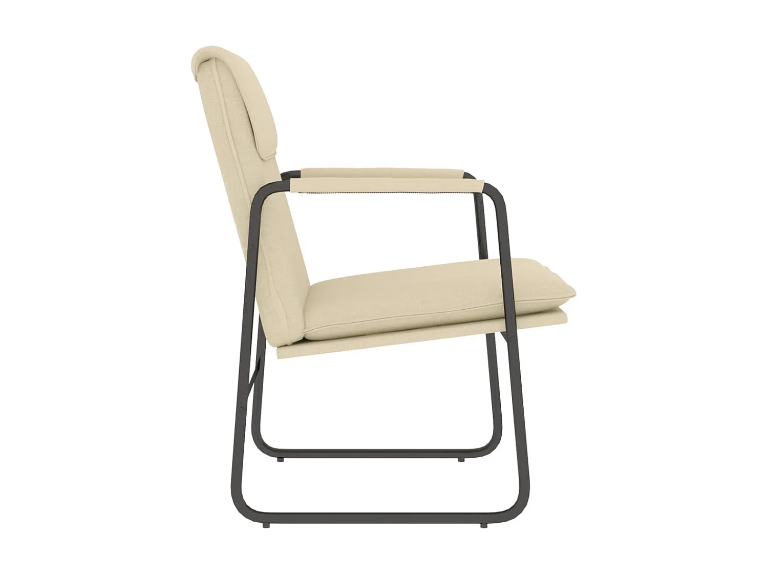 Cadeira lounge 55x64x80 cm tecido cor creme PT734270