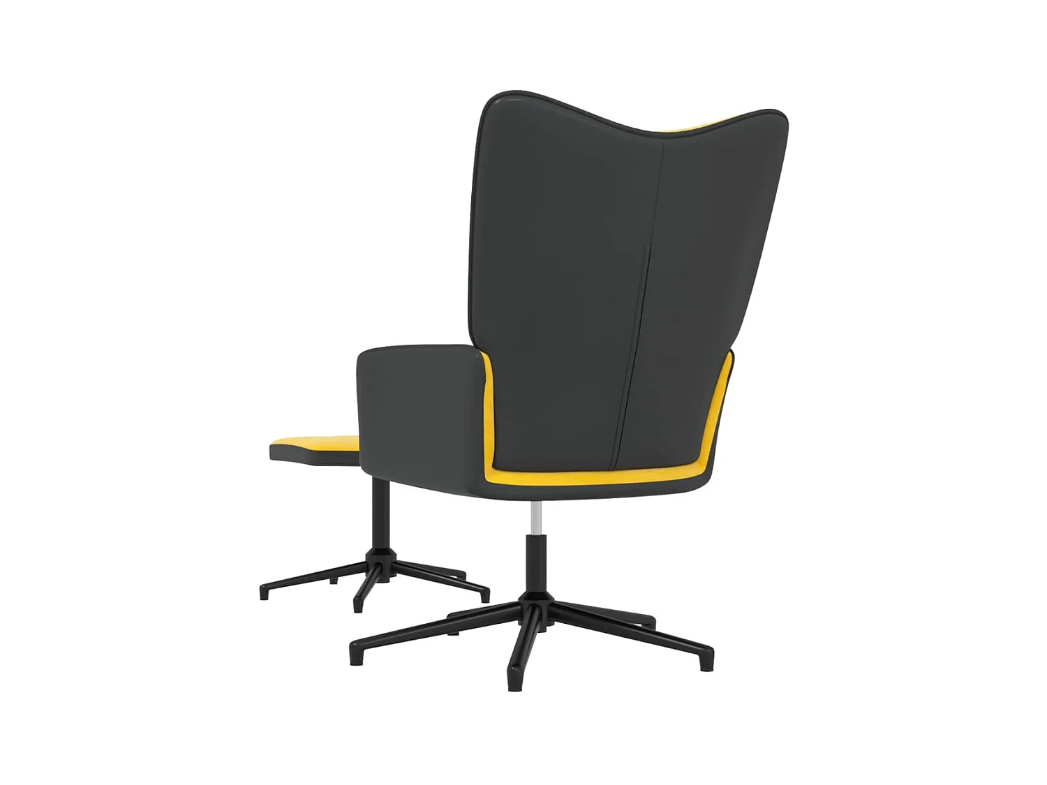 Relaxsessel | Fernsehsessel mit Hocker Senfgelb Samt und PVC -gkd476684
