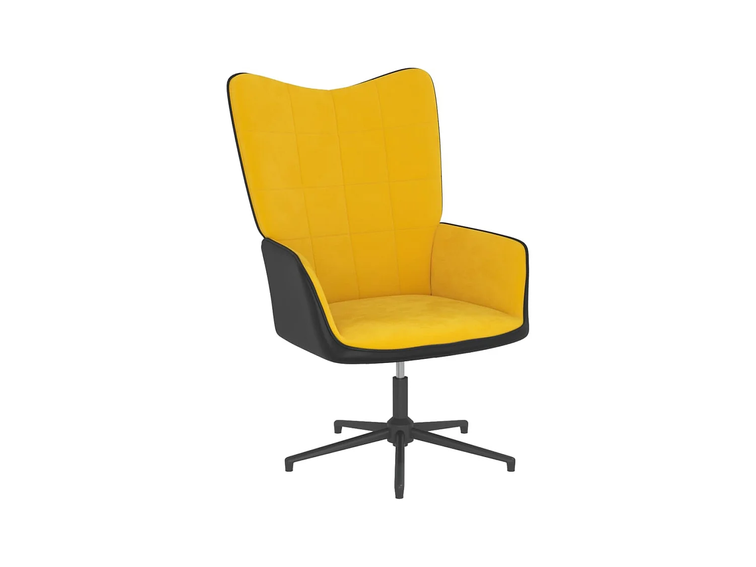 Relaxsessel | Fernsehsessel mit Hocker Senfgelb Samt und PVC -gkd476684