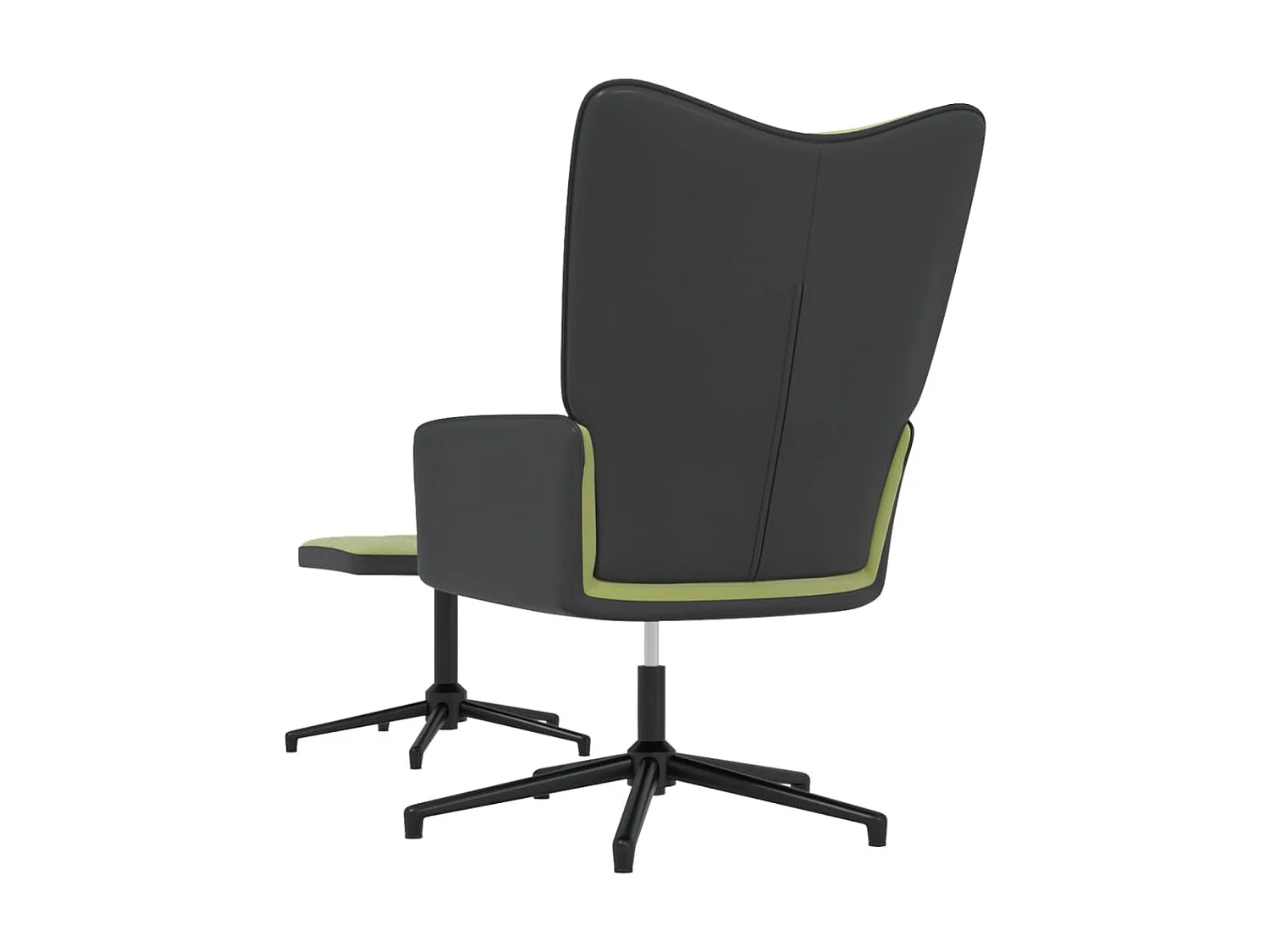 Relaxstoel met voetenbank fluweel en PVC lichtgroen NL641270