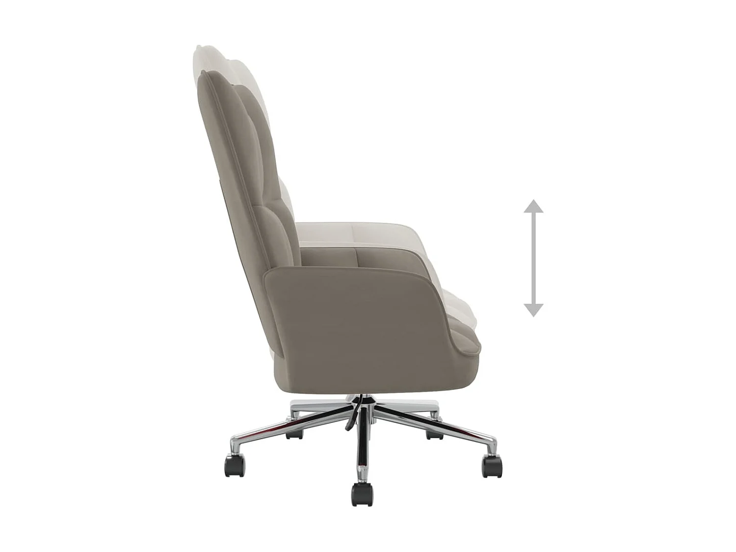 Relaxstoel fluweel lichtgrijs NL224216