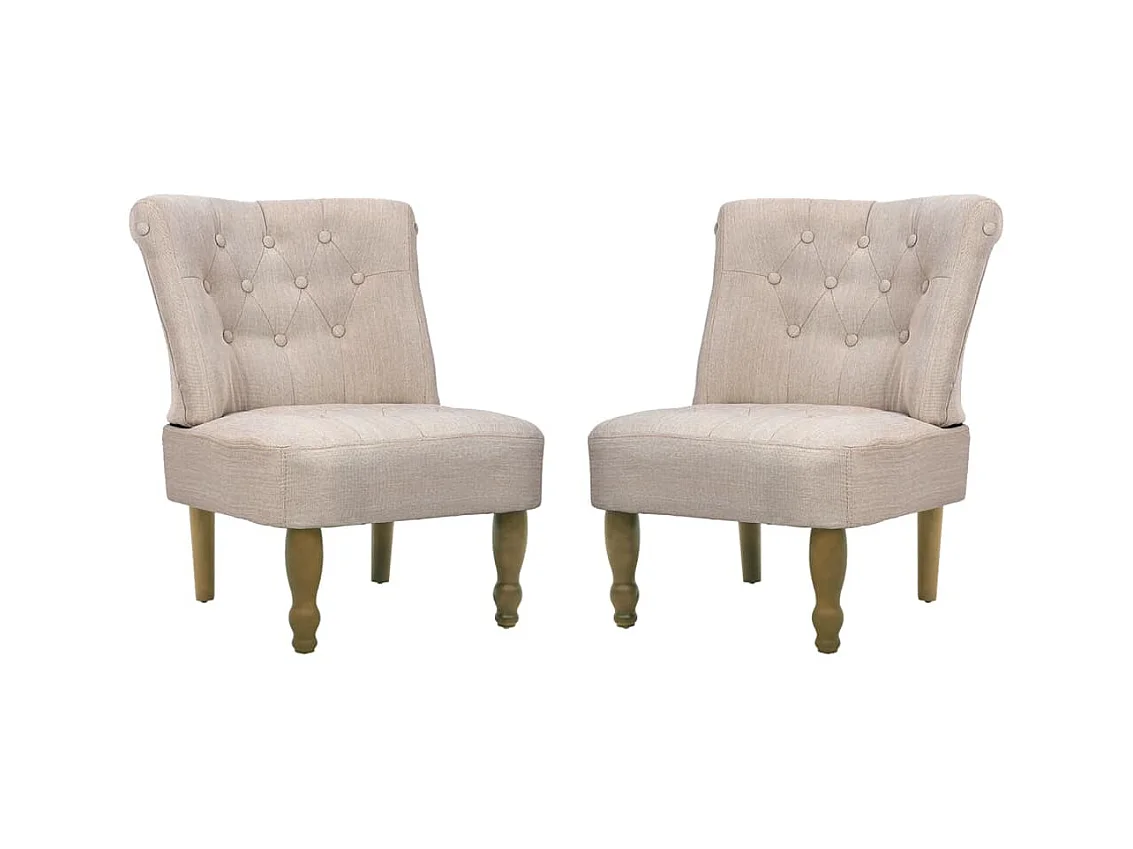 Chaises en style français Lot de 2 crème tissu SEF54548