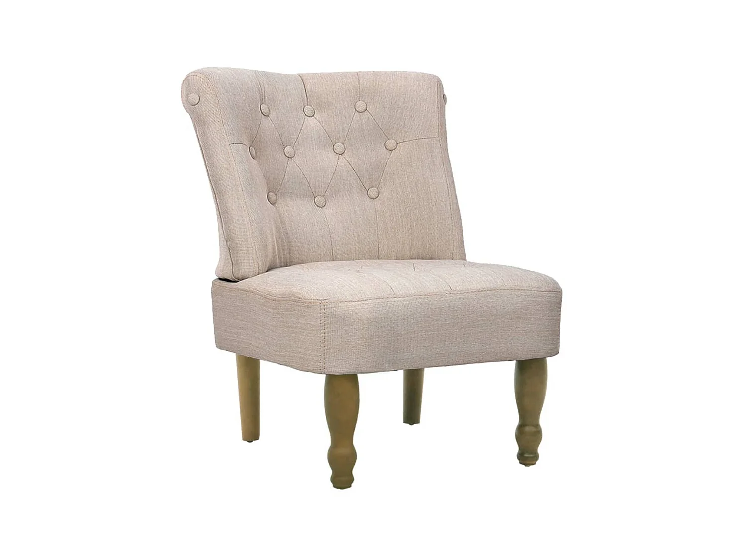 Chaises en style français Lot de 2 crème tissu SEF54548