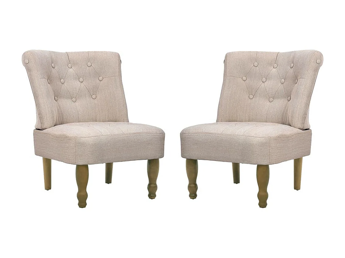 Franse stoelen 2 st stof crème NL677021