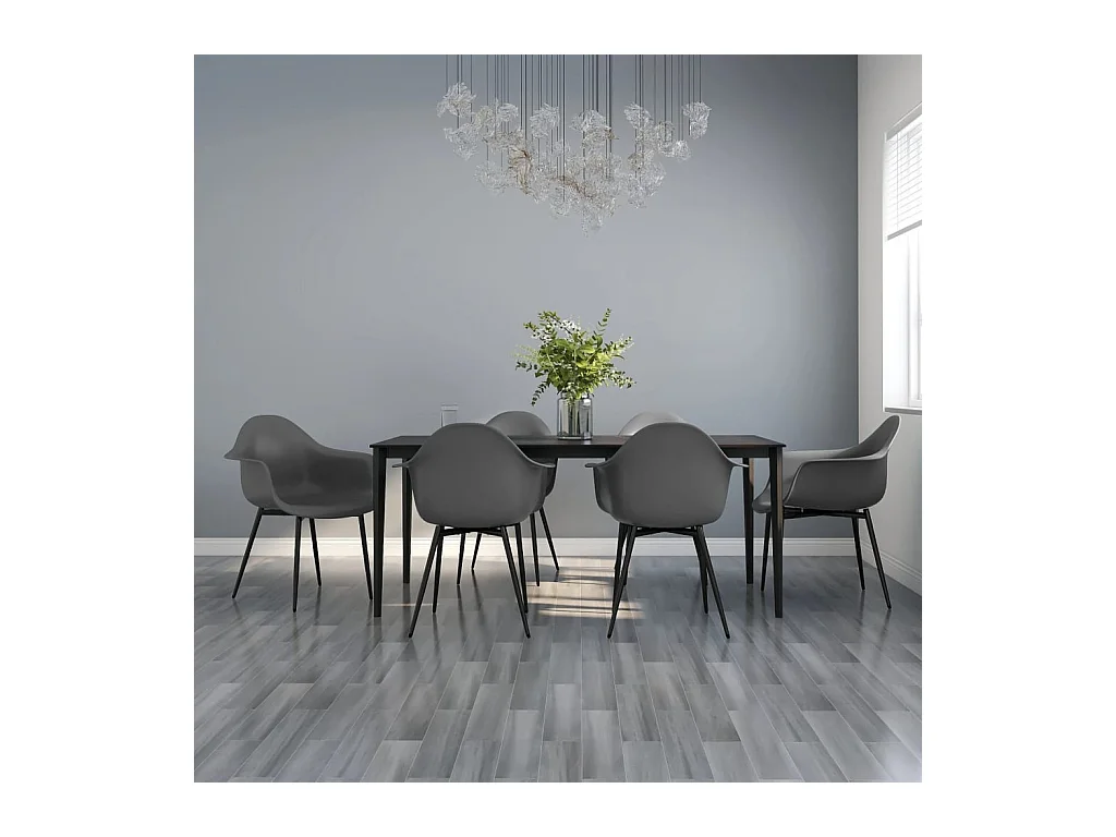 Lot de 6 Chaises à manger gris PP LSJ4800