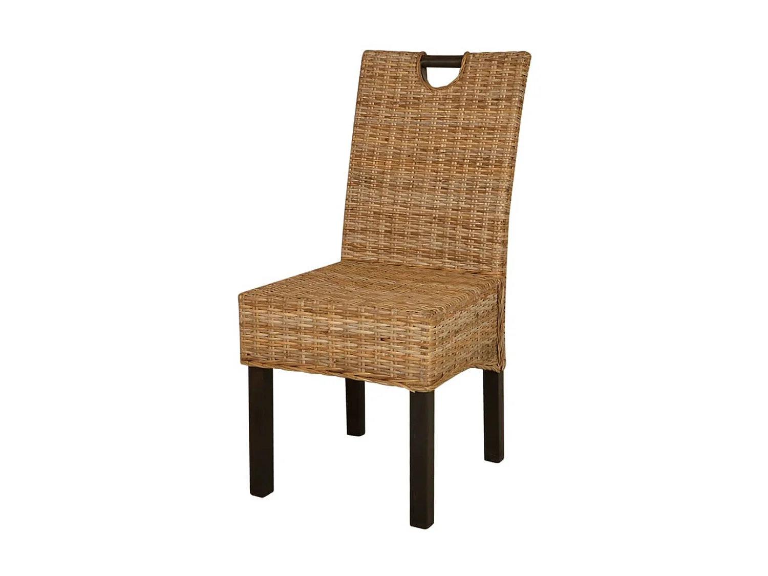 Sillas de comedor 2 unidades ratán kubu y madera de mango ES23679