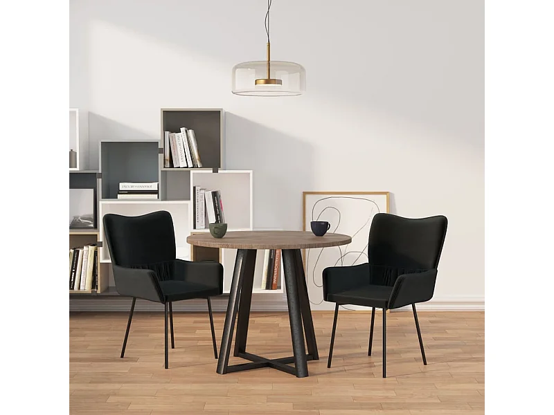 2er-set-Stühle| Esszimmerstühle Schwarz Samt -gkd668236