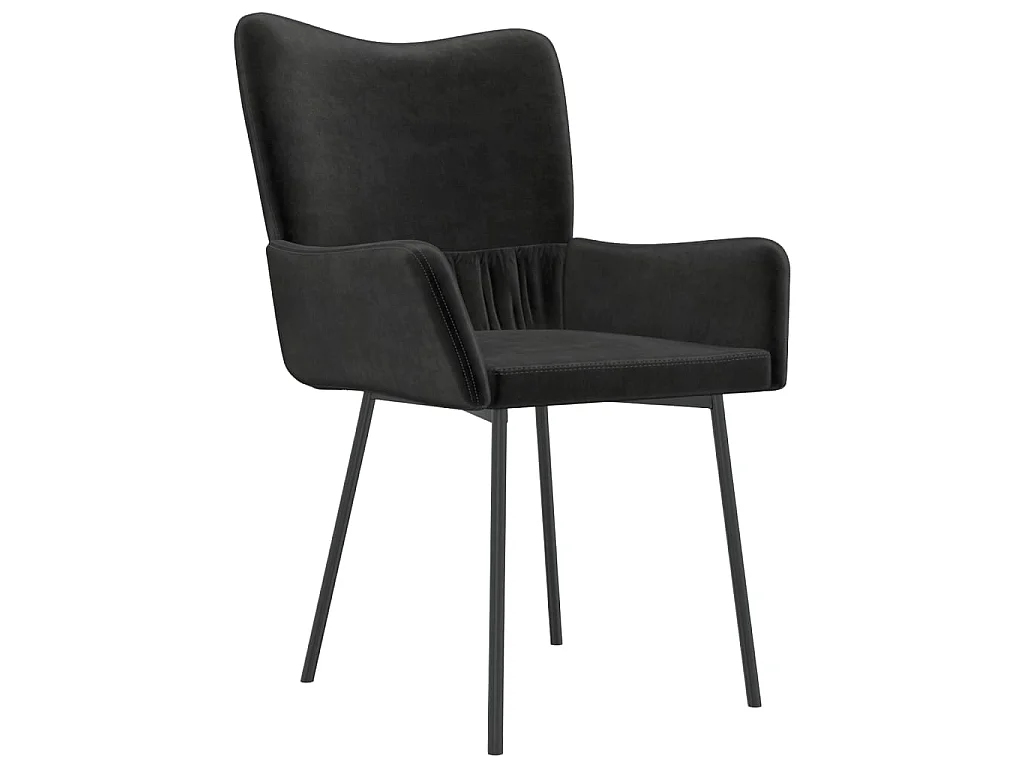 Cadeiras de jantar 2 pcs veludo preto PT443589