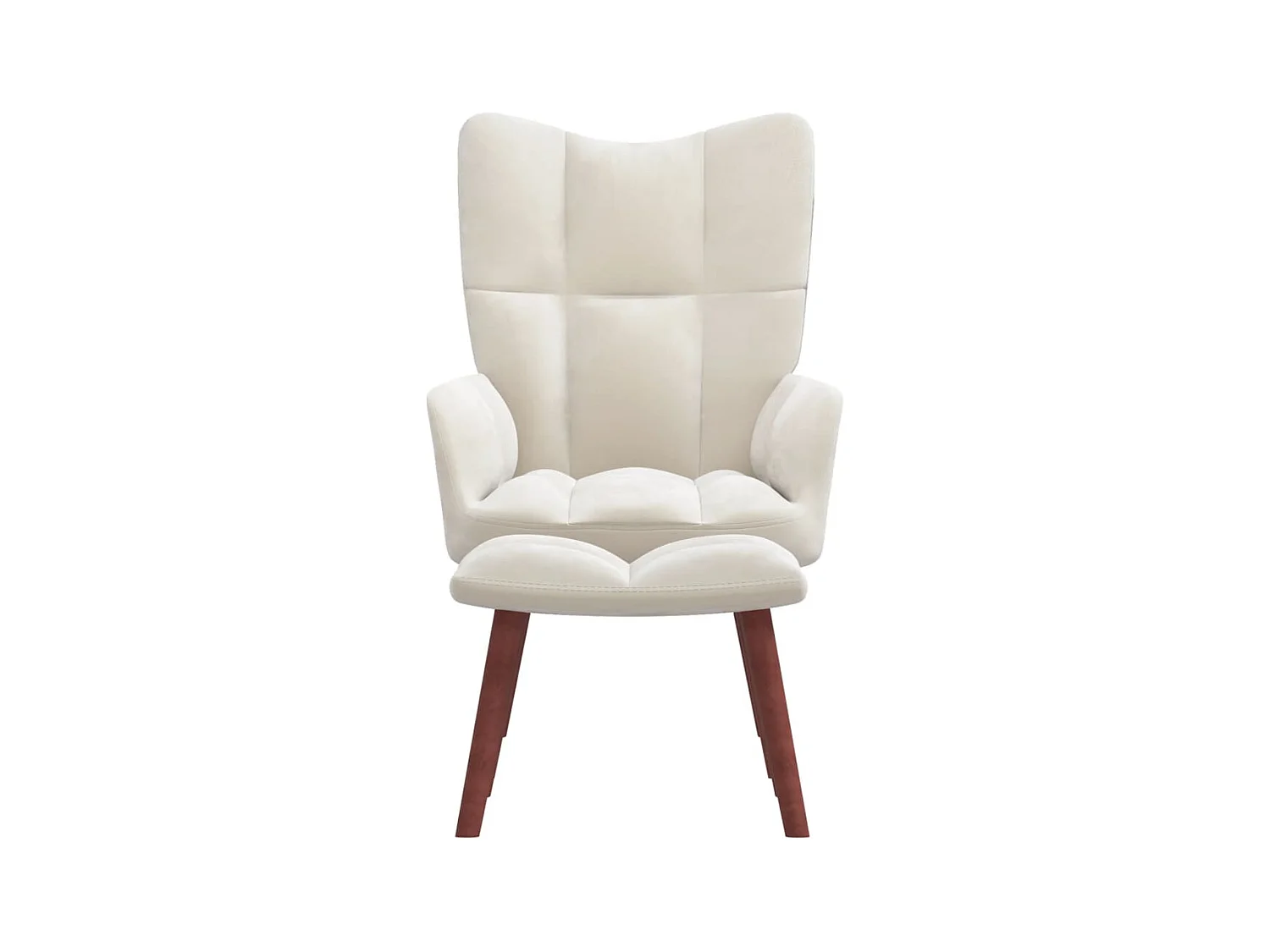 Relaxsessel | Fernsehsessel mit Hocker Cremeweiß Samt -gkd76878