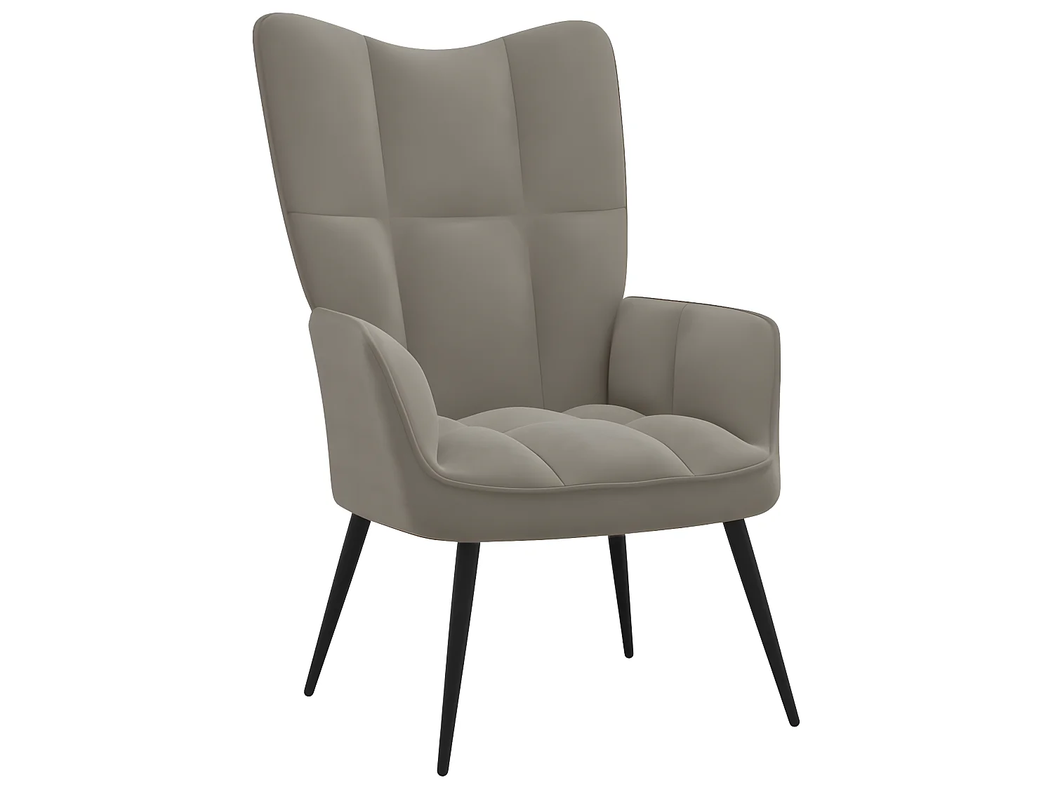 Relaxstoel fluweel lichtgrijs NL459448