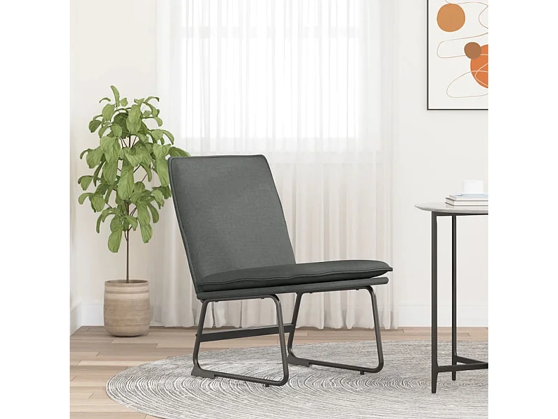 Cadeira lounge 52x75x76 cm tecido cinzento-escuro PT278794