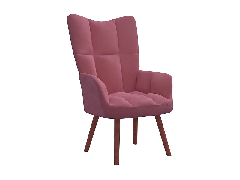 Relaxstoel fluweel roze NL319480