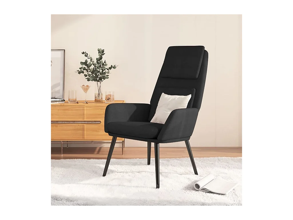 Chaise de relaxation Noir Tissu SEF34196