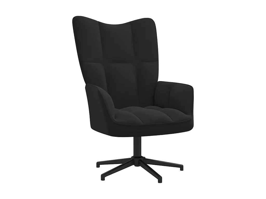 Relaxstoel fluweel zwart NL779518
