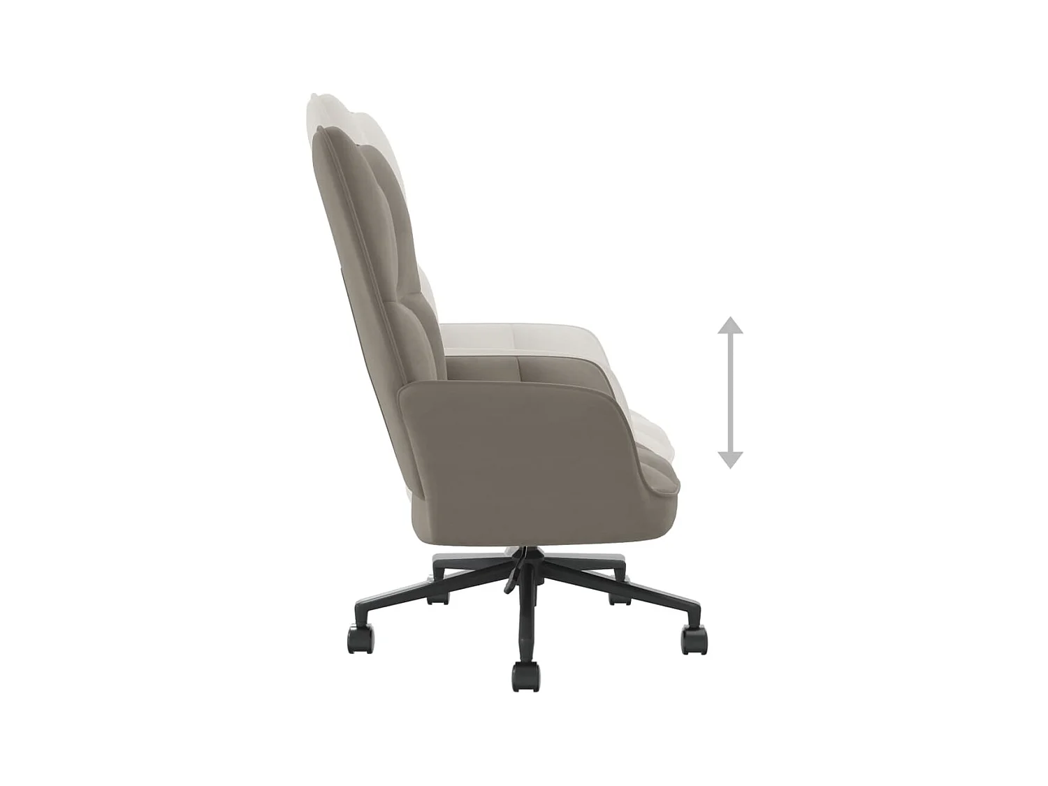 Silla de relajación de terciopelo gris claro ES66352