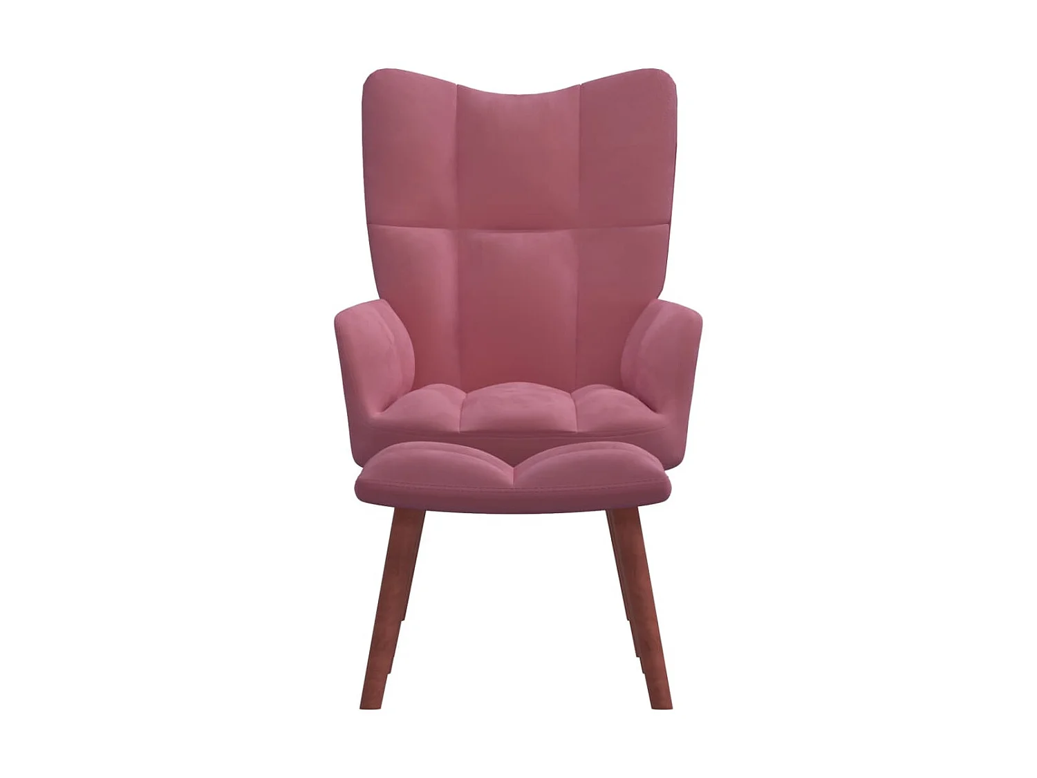 Chaise de relaxation avec repose-pied Rose Velours SEF23411