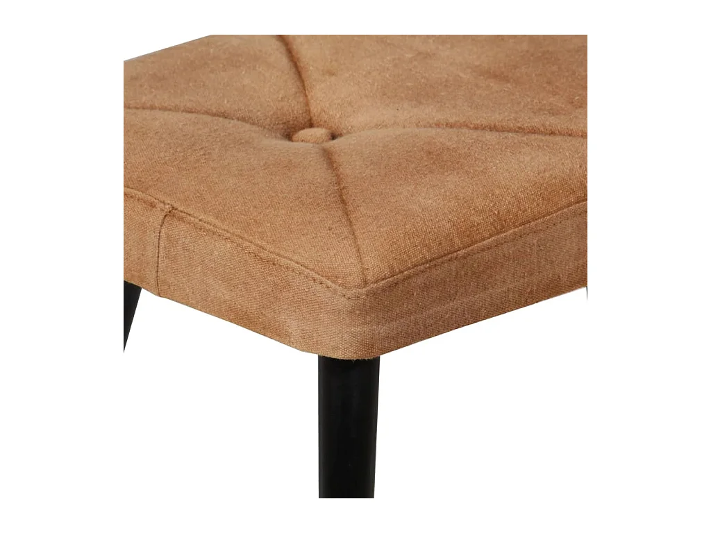 Chaise à oreilles avec repose-pied Marron Toile SEF22190