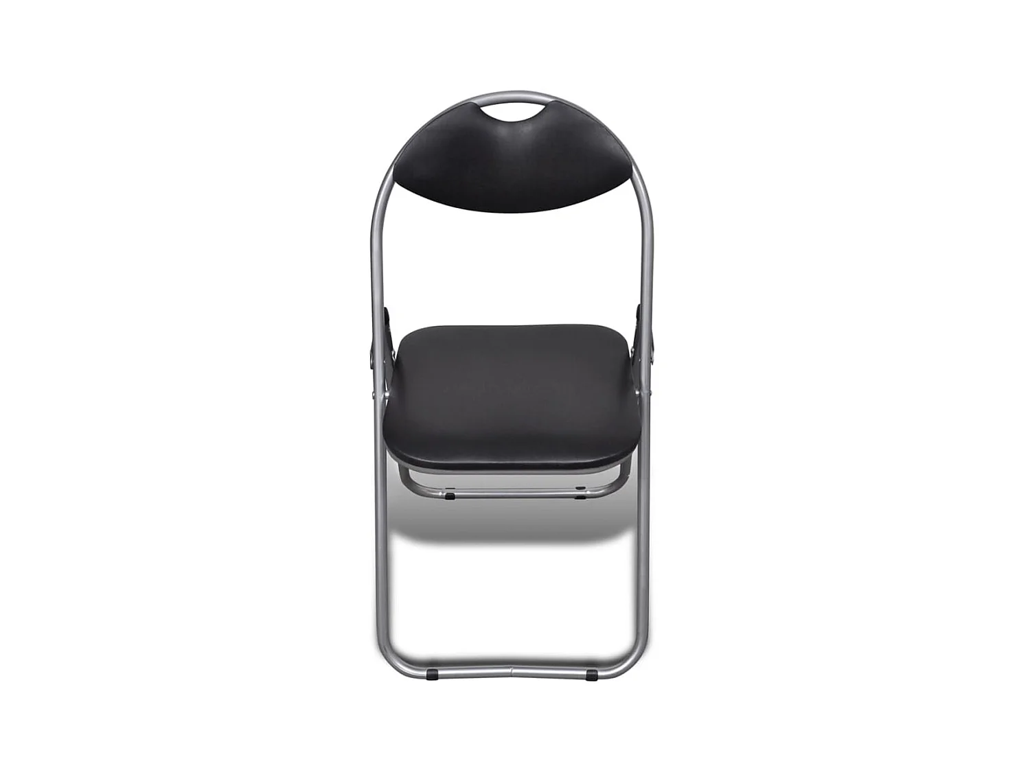 Chaises à manger pliables Lot de 6 noir similicuir et acier SEF92157