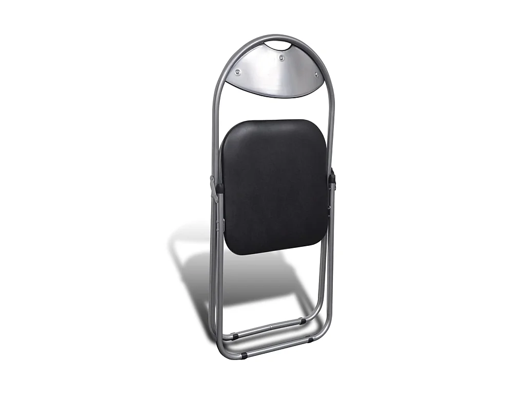 Chaises à manger pliables Lot de 6 noir similicuir et acier SEF92157